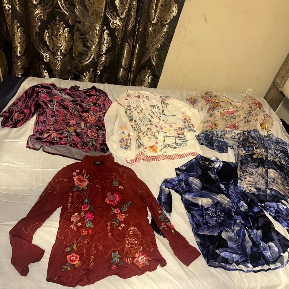 Johnny Was Vibrant Floral Blouses Collection